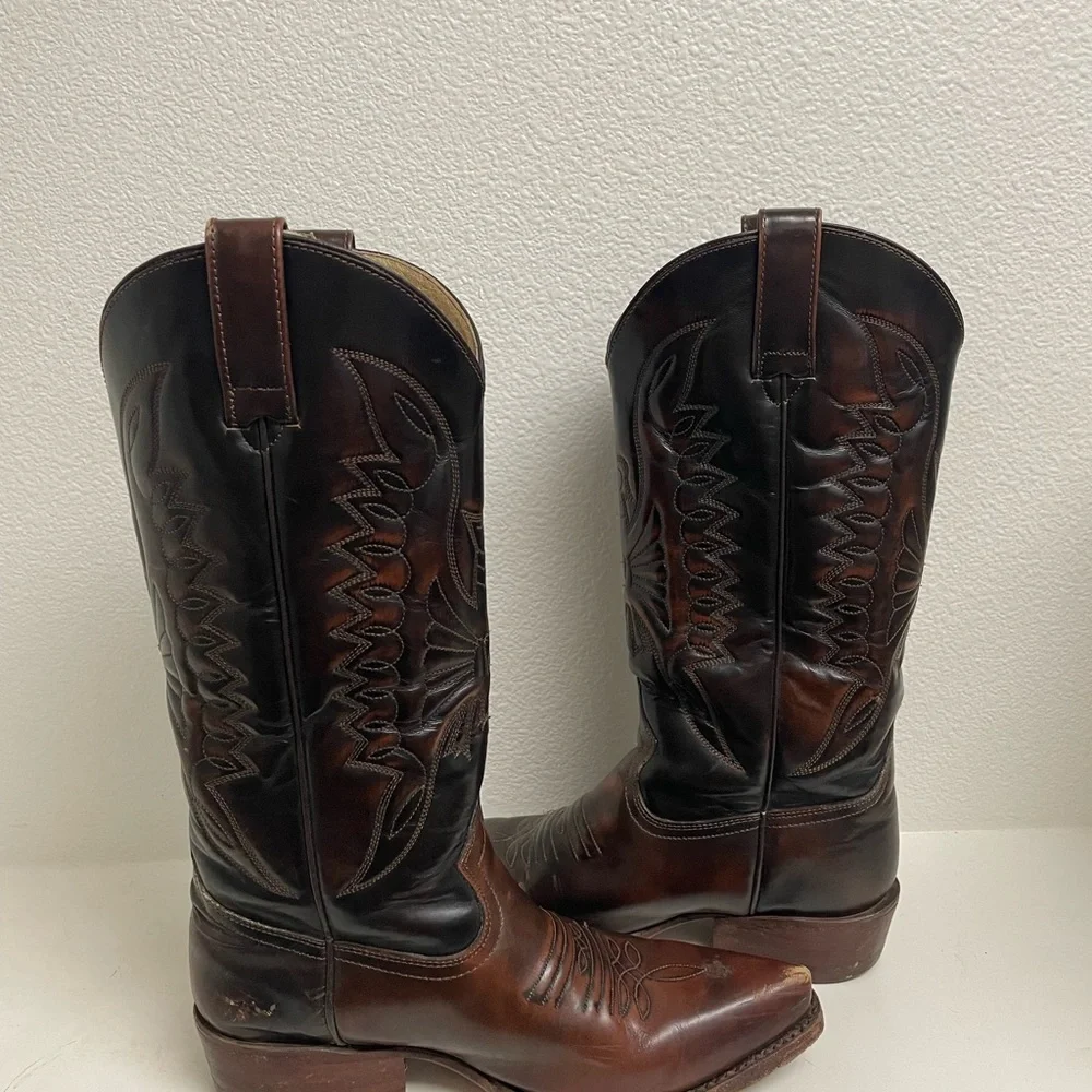 Buffalo David Bitton Brown Leather Western Cowboy Boots - Picture 12 of 16